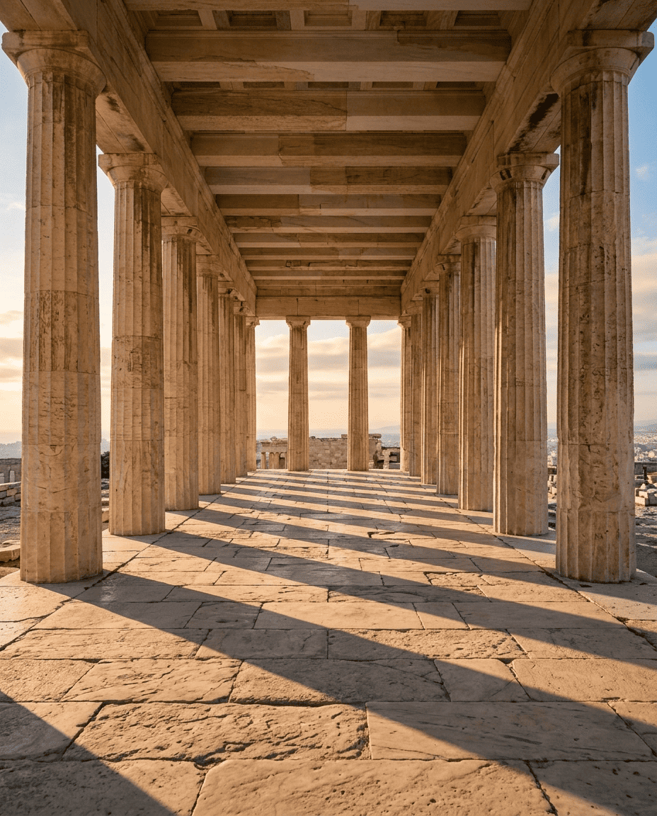 Architectural stonework and light